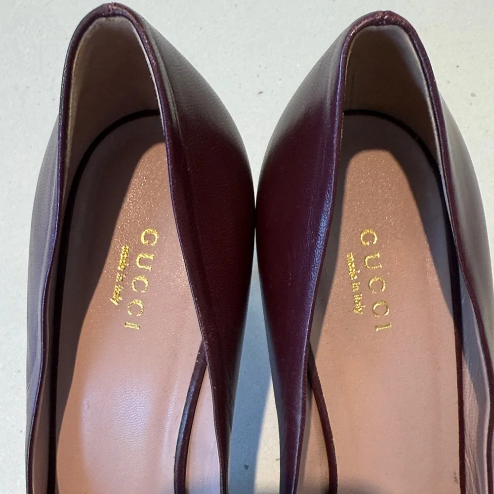Gucci Dark Red Studded Heels - Picture 11 of 12